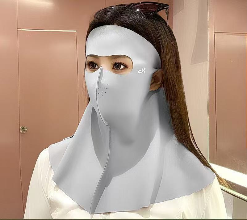 Máscara de hielo de verano, máscara de hielo transpirable, cara 3D estereoscópica protector solar, máscara de protección de ojos, máscara UV