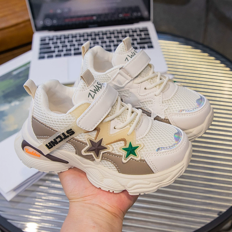 Легкие дышащие кроссовки для девочек 2024 новые сетчатые противоскользящие детские туфли для девочек