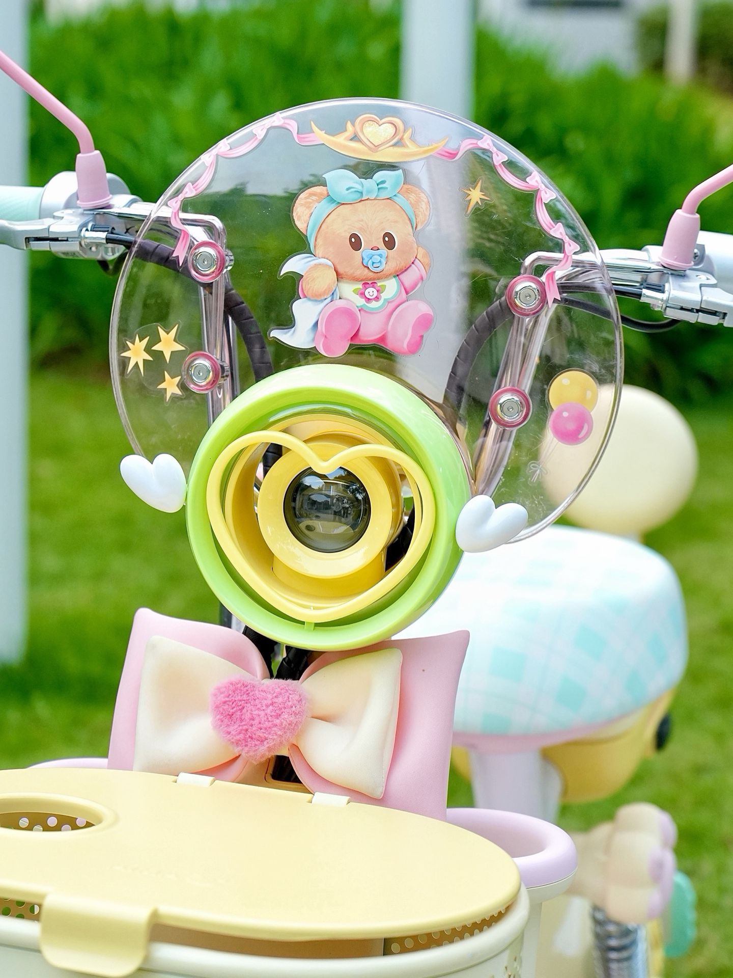 Suitable for Aima Lumi Metaverse Play Cute Headlight Cover Accessories Creative Modified Electric Scooter Hollow Headlight Shell