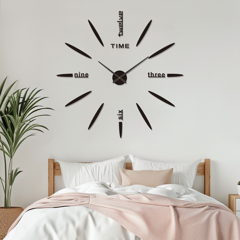 Reloj de pared acrílico 3D nórdico, diseño estereoscópico, instalación sin perforación, reloj silencioso para entrada/dormitorio