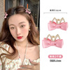 Hair accessory with bow for princess, summer crab pin, small bangs, hairpins