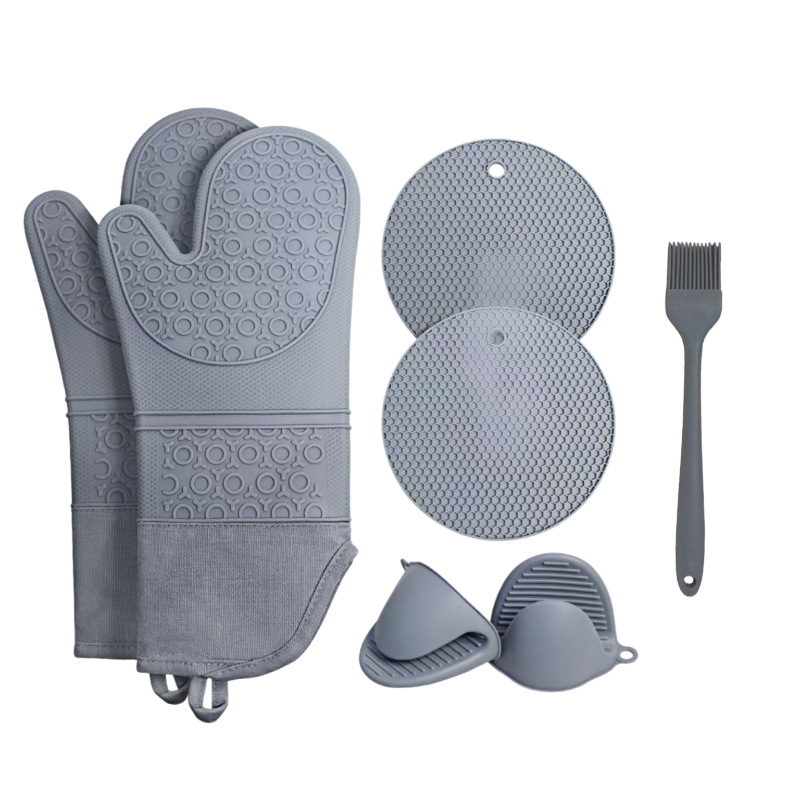 Guantes de Cocina Antiescaldado Set de 6 Piezas de Silicona Termoaislante para Horno image 9