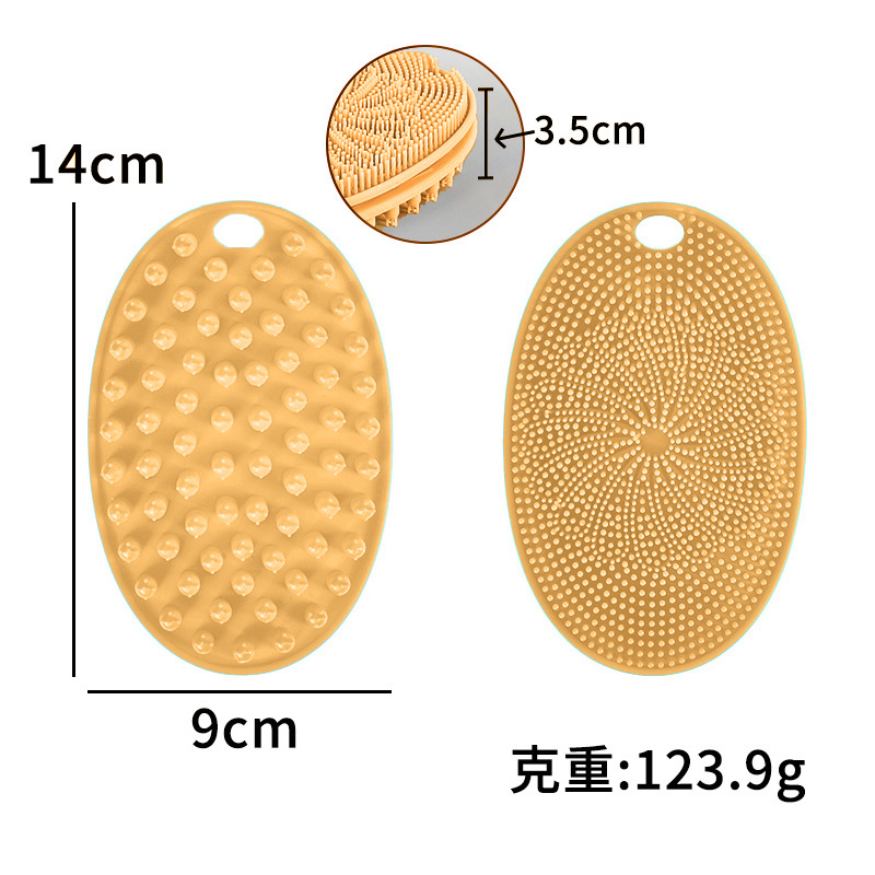 Cepillo de baño de silicona cepillo de baño de doble cara cepillo de baño de silicona artefacto casero cepillo de baño de mango largo frota espalda cepillo de baño de masaje poligonal
