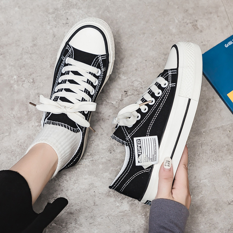 Zapatos de lona de las mujeres 2024 nuevos ins moda verano versátil ulzzang casual otoño tablero Zapatos para Estudiantes