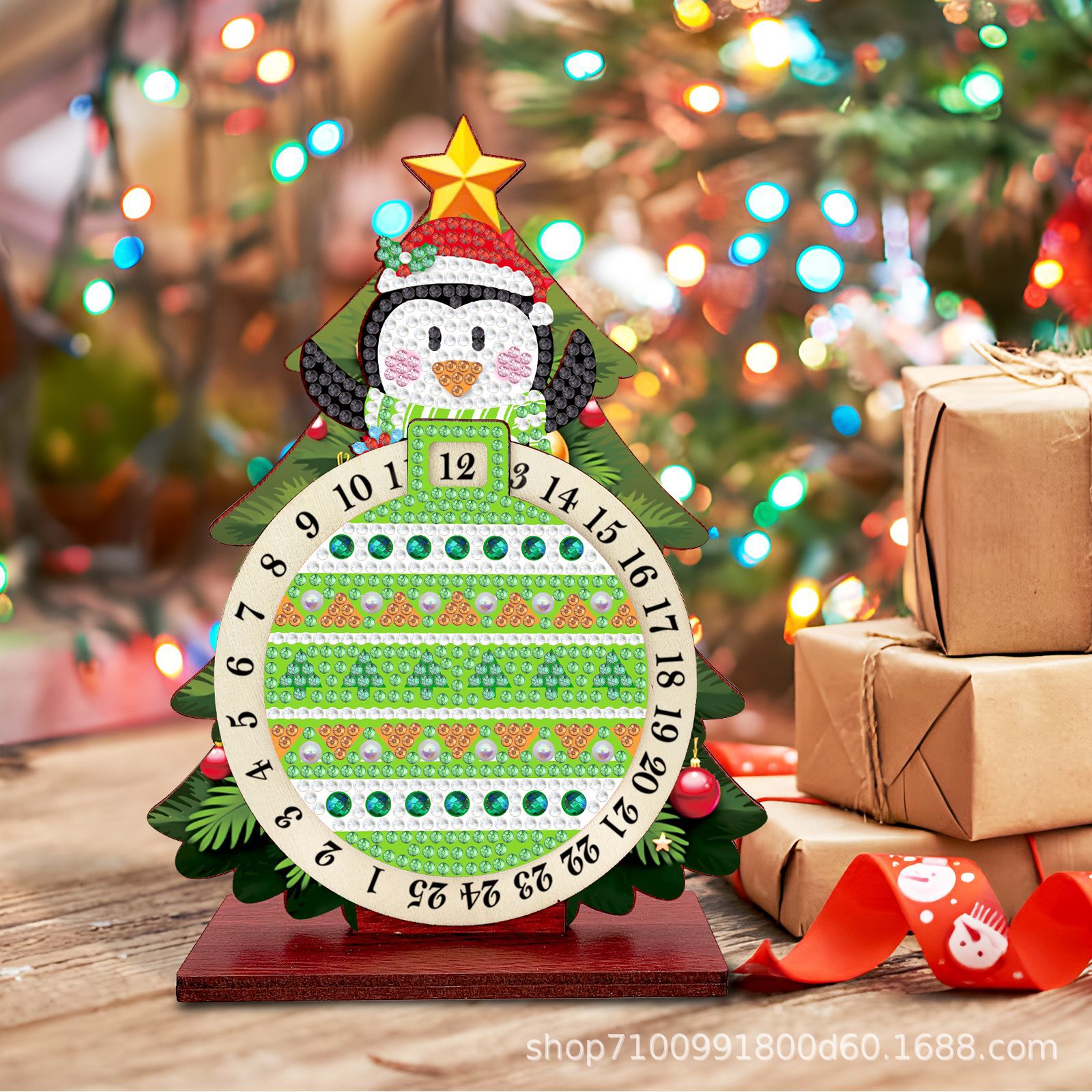 Navidad transfronteriza nueva pintura de diamantes hecha a mano DIY decoración interior material acrílico de dibujos animados cuenta atrás