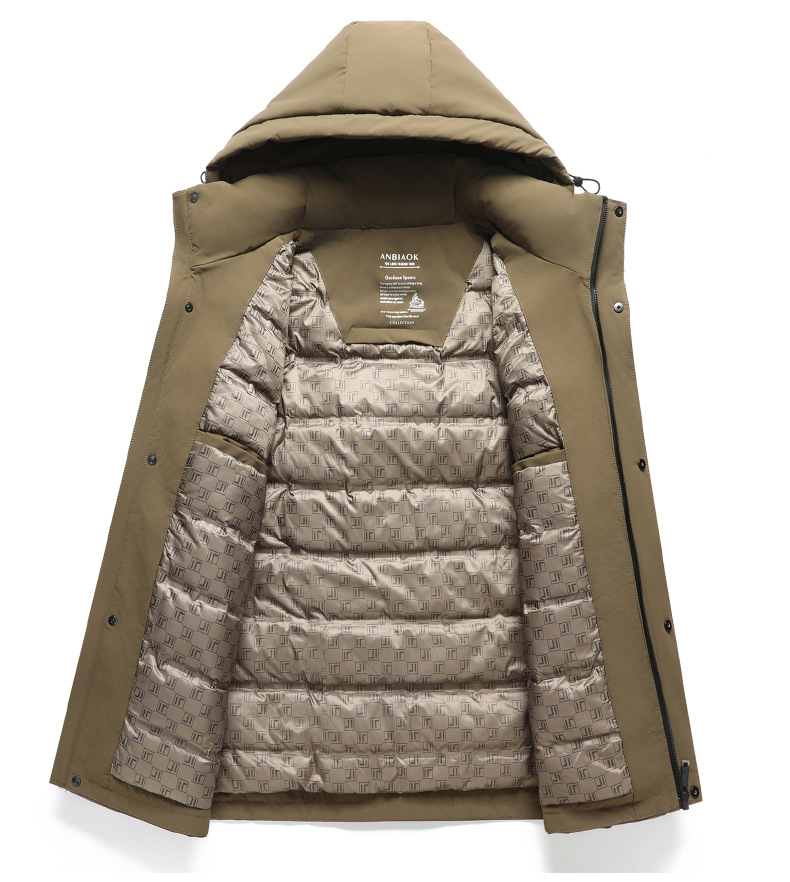 Abbigliamento uomo autunno e inverno nuovo 90 bianco anatra Seta cotone lunghezza media con cappuccio Giacca in seta cotone uomo outdoor caldo casual Giacca in seta cotone uomo_voghion.com