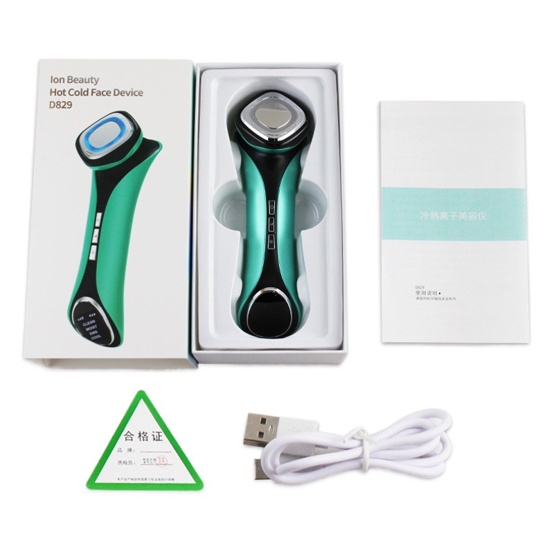 Instrumento de belleza de rejuvenecimiento de la piel instrumento de importación ultrasónico caliente y frío transfronterizo nuevo instrumento de belleza de elevación facial de mano hogar EMS