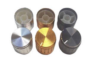 Potentiometer Knob Cap Audio Amplifier Aluminum Alloy Knob Cap Diameter 21mm Height 17mm Gold Silver Black