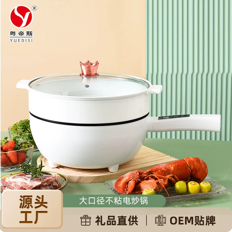 Прямые поставки от производителя: электрическая сковорода большой емкости для домашнего использования, подходит для 3-4 человек, многофункциональная электрическая сковорода для жарки, готовки и обжаривания.