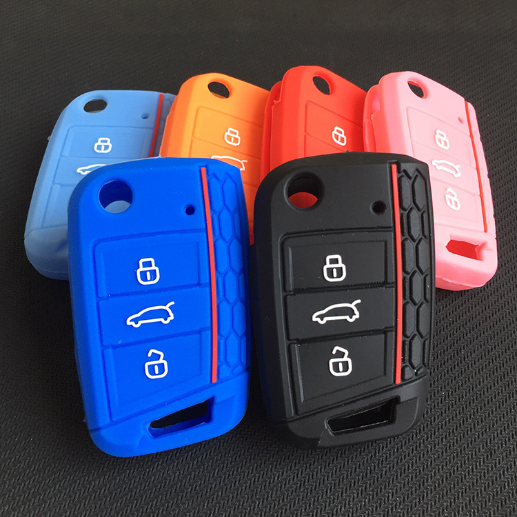 Suitable for Volkswagen Tiguan L Lingdu Golf 7 Tuang Jia Brigade Car Folding Key Case Silicone Case for Men and Women