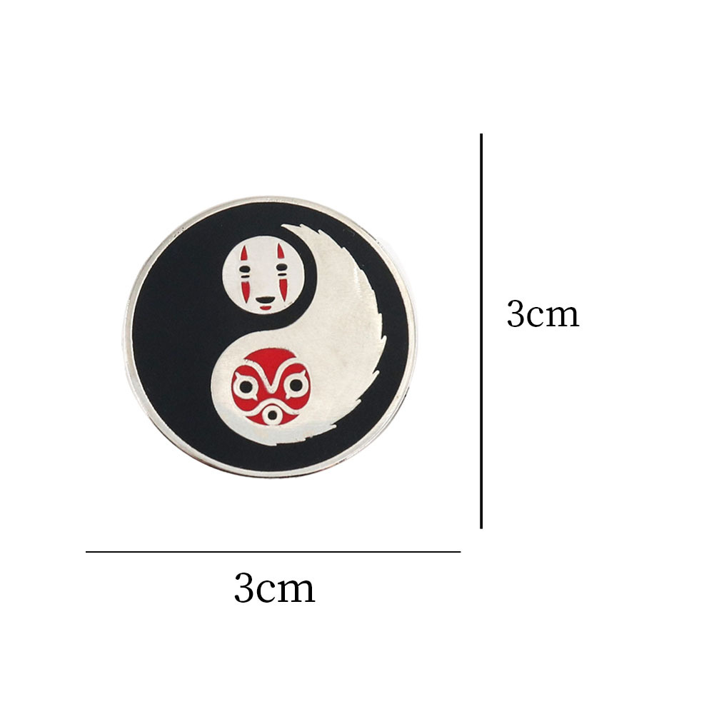 Spirited Away Faceless Male Ghost Princess Yin and Yang Badge Fantasy Adventure Animated Movie Inspired Enamel Pin