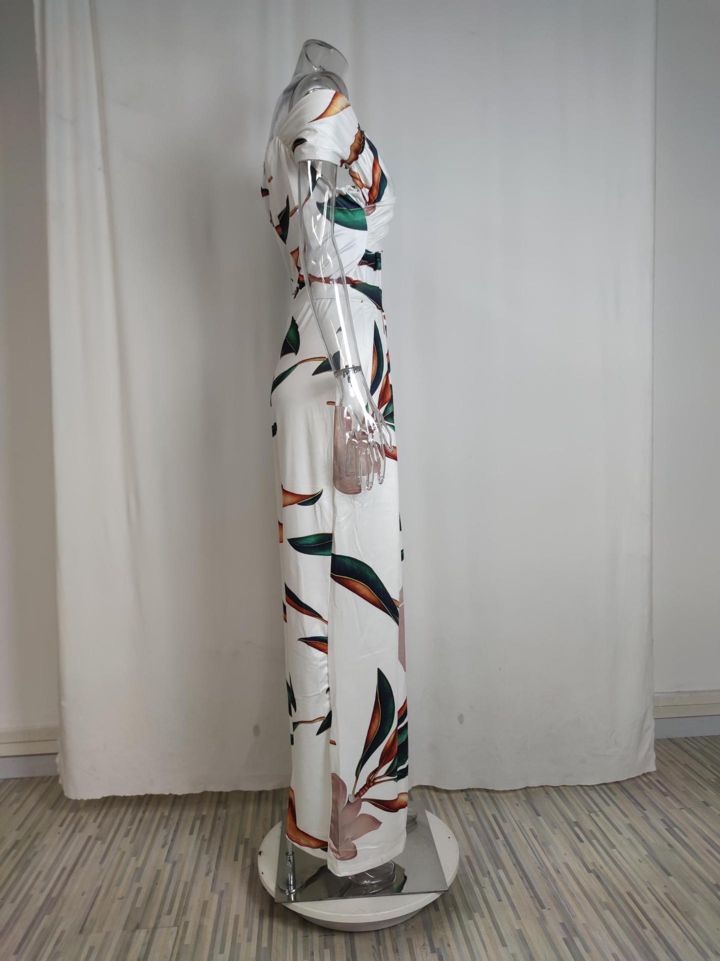 548g Weight Short Sleeve Sleeve Length Full Length Pants Length Polyester Fabric Type Mid Waist Waist Line Jumpsuits Pants Type Micro-Elastic Elasticity Holiday, Beach Occasion Loose Fit Type Printing, Stripe Pattern Summer Season Women's Gender Printing Design Vacation Style Women's Holiday Beach Vacation Printing Stripe Full Length Printing Jumpsuits 7