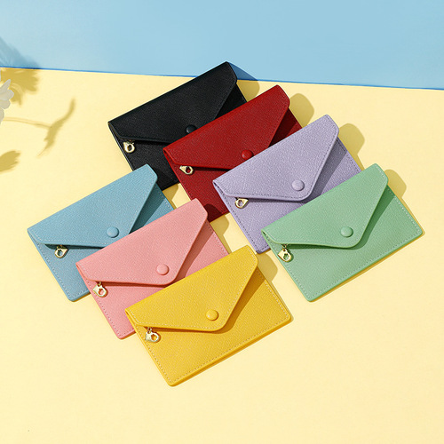 Creative women's cross-border PU multi-function ID mini coin purse simple multi-card slot wholesale zipper Japanese and Korean card holder