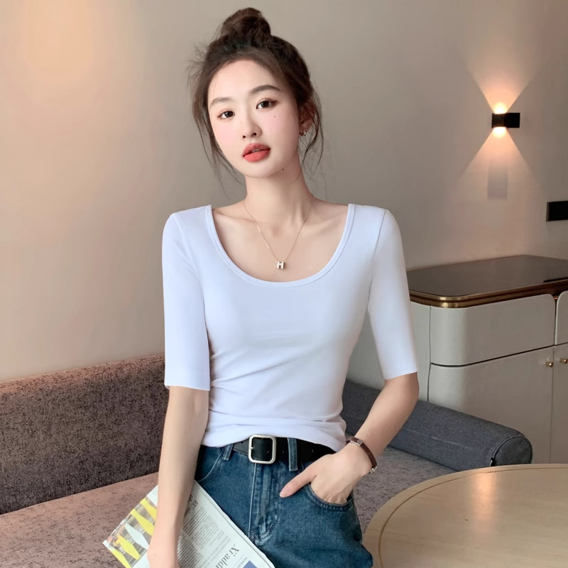 화이트[더블U중소매]