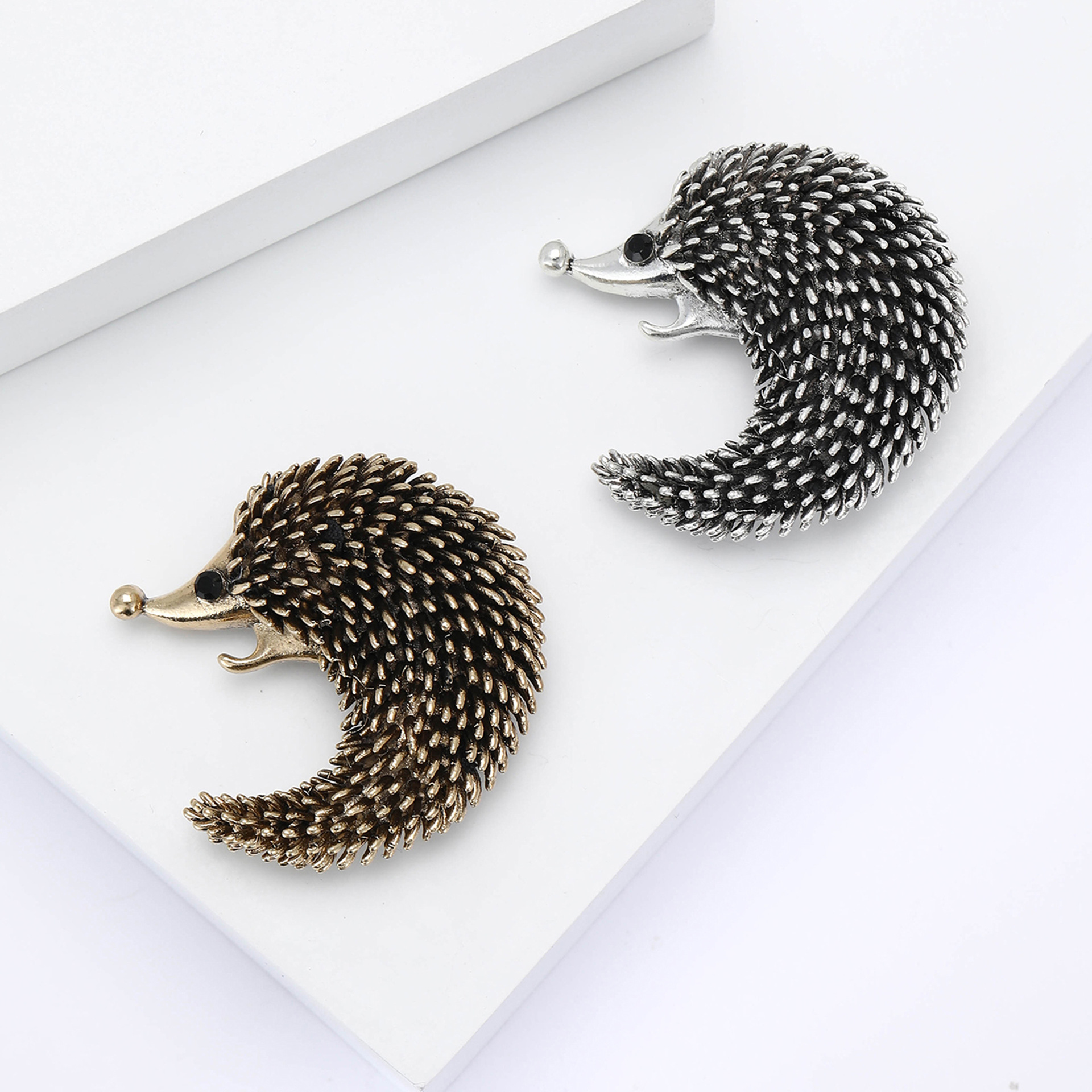 Брошь-ежик Meimei Jewelry серебристая