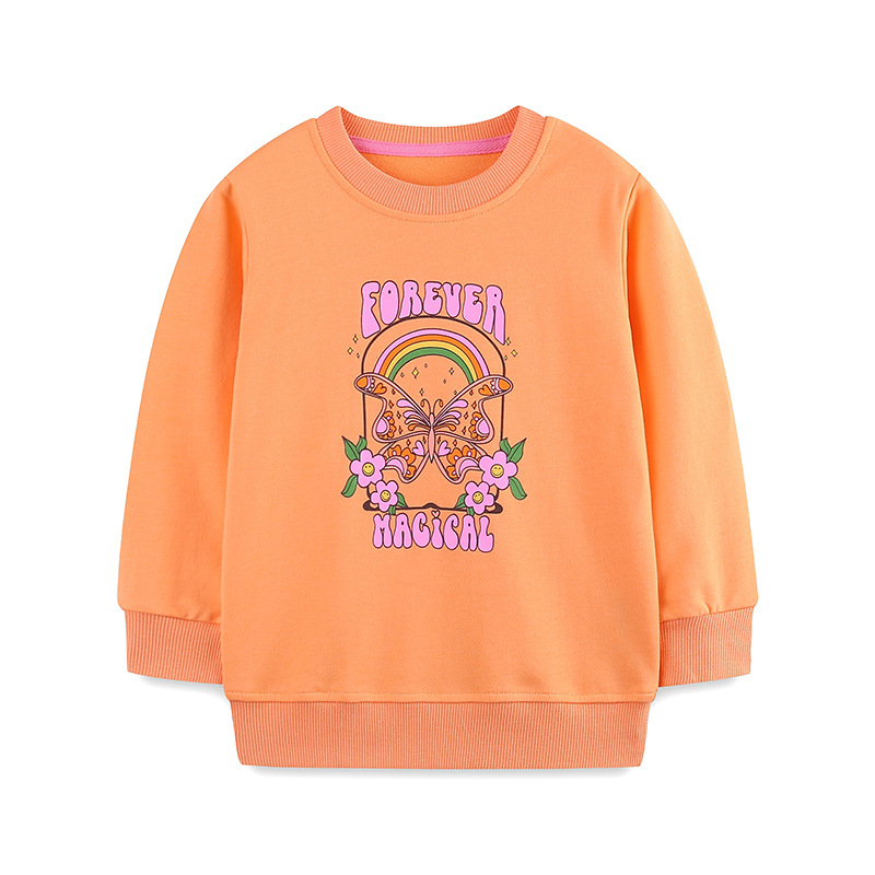 Nuevos suéteres para niñas en otoño, sudaderas de manga larga europeas y americanas, camisetas impresas con soporte de bordado para fotos, etiquetas personalizadas