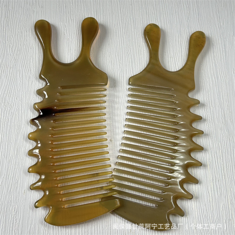 White Yak Horn Fine Tooth Comb Thickened Massage Comb 10-15CM Daily Hair Care Tool key features