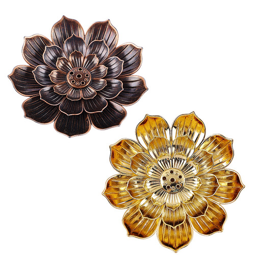 Wholesale copper alloy lotus incense holder porous wire incense burner household Buddhist Zen aromatherapy disc incense burner incense disc