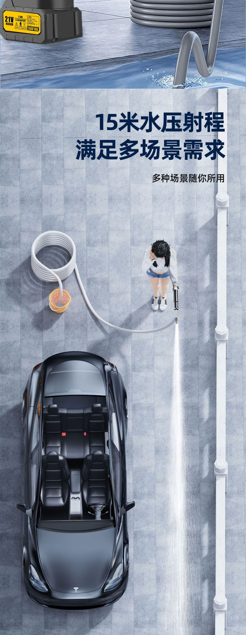 26 Models of Wireless Car Washers, High-Pressure Water Guns, Household and Car Cleaning Tools, Powerful Lithium Battery Rechargeable Booster Water Guns