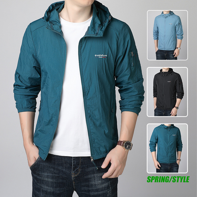 2024 moda nueva chaqueta de protección solar para hombres abrigo delgado de verano deportivo al aire libre transpirable anti-UV ropa de piel
