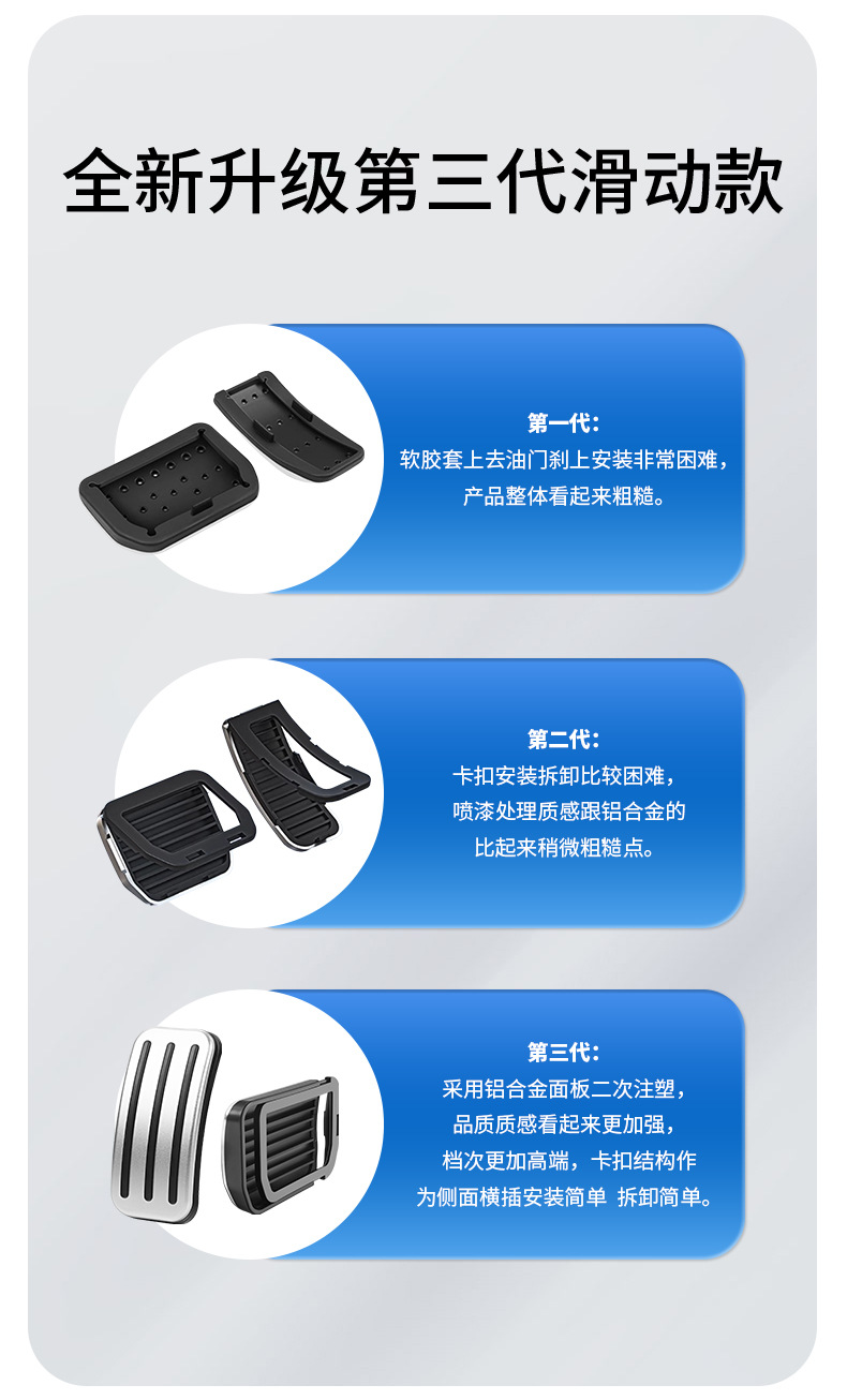 Foreign trade is suitable for Tesla ModelY/3 accelerator pedal brake revamping new M3 rest pedal slide rail buckle