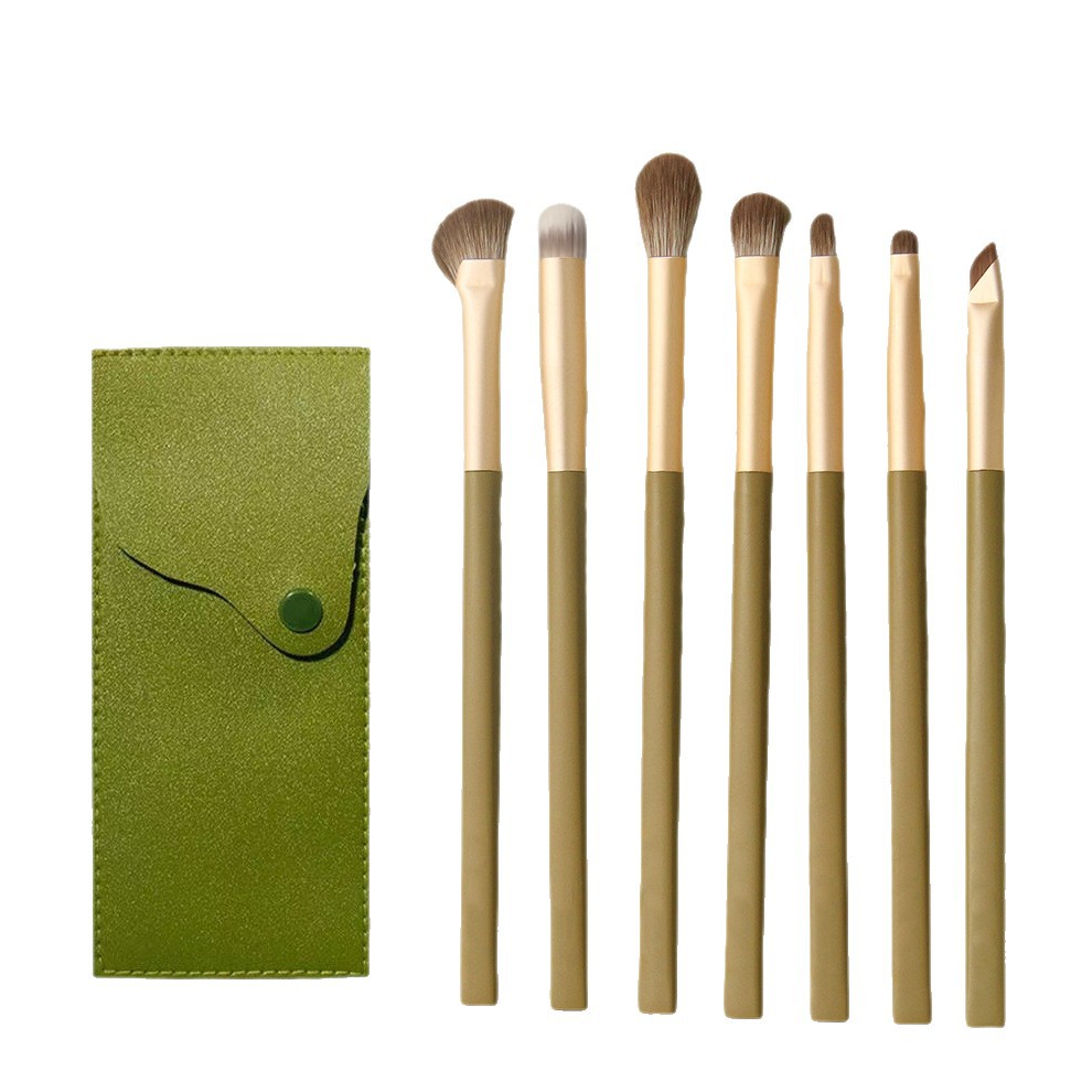 Nuevo cepillo de maquillaje de aguacate 7 conjuntos de cepillo de pelo suave cepillo de sombra de ojos cepillo de línea de ojos cepillo de sombra de nariz cepillo de labios set de cepillo de tinción