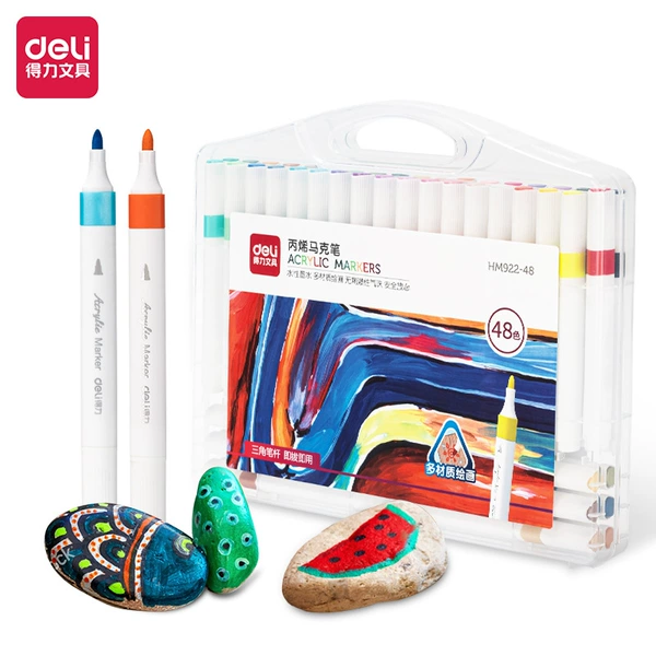 Deli HM922-48 Triangle Acrylic Marker Pen (Mixed) (48 pieces/box)