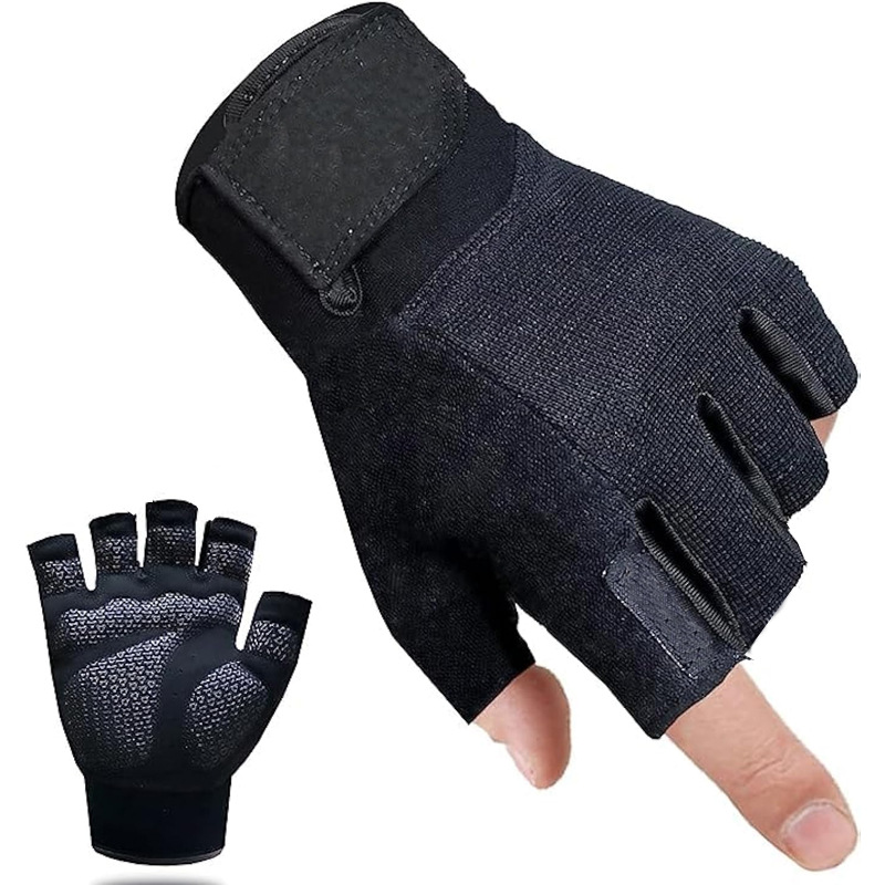 Men and women fitness half finger gloves, suitable for weightlifting cycling, gym training hiking sports gloves