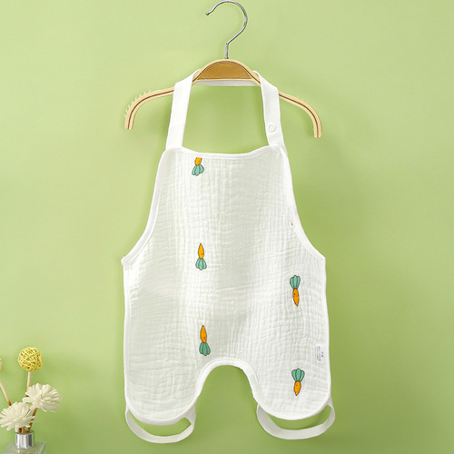 Infant cotton gauze with leg bellyband, newborn belly protector, male and female baby summer thin anti-cold apron one-piece