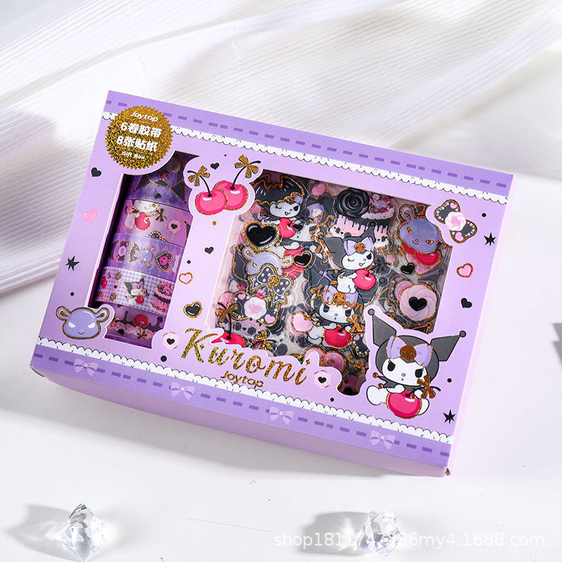 Yuemu ST-1528 Sanrio cinta adhesiva caja de regalo traje estudiante cute Cartoon diario DIY decorativo diario