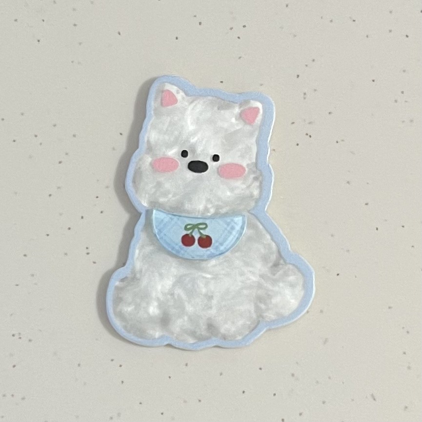 블루 턱받이 강아지
