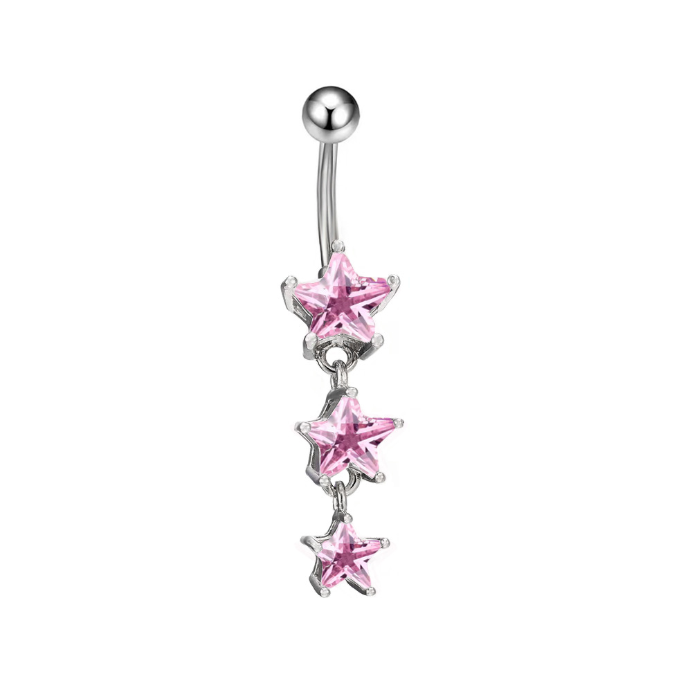 Heart-shaped Zirconia Belly Button Ring In Copper Piercing Jewellery_voghion.com