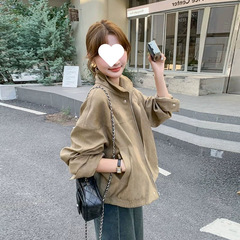 卡其色休闲立领短外套女秋季韩系今年流行