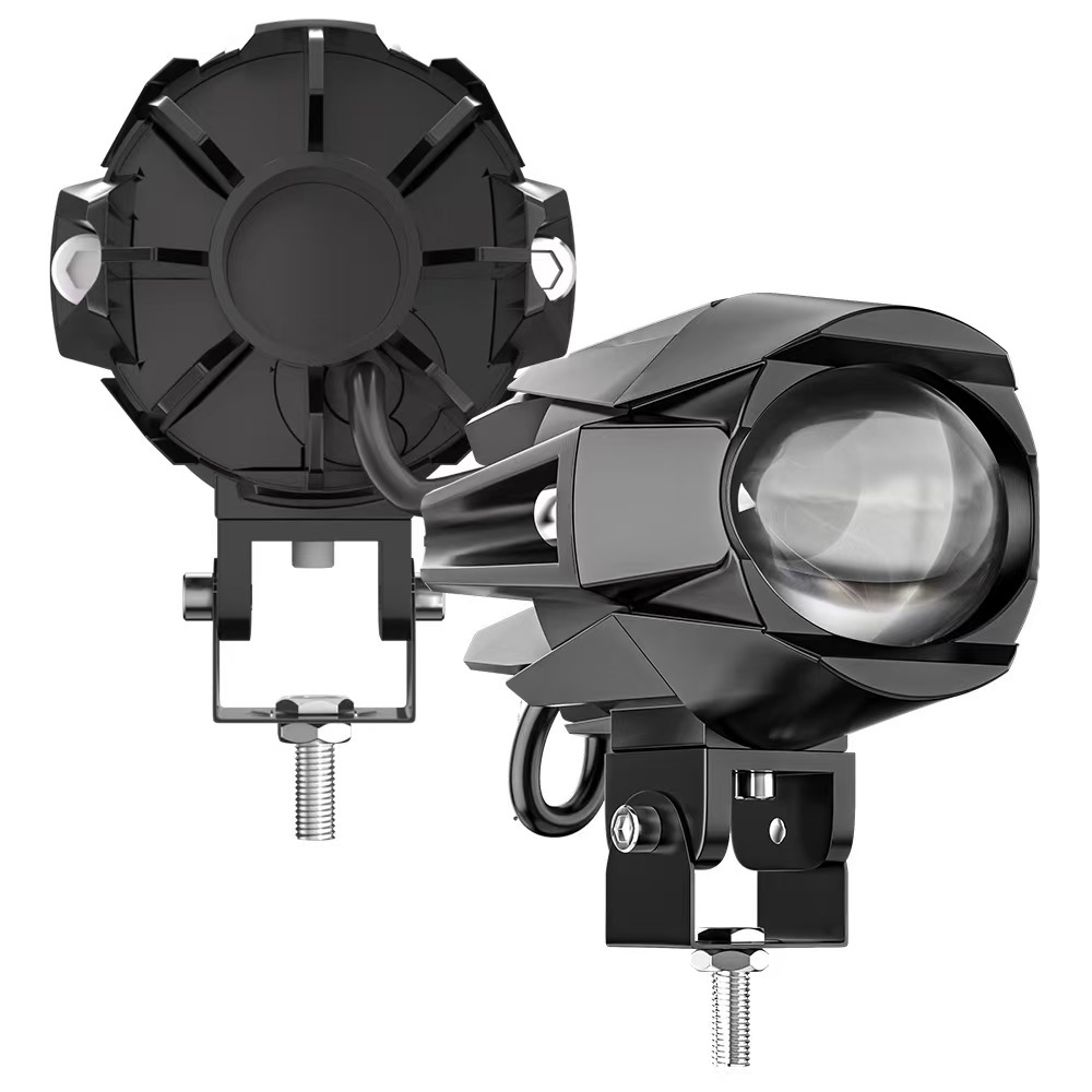 Transfronterizos nuevos focos de motocicleta de doble luz lente externa LED focos de niebla delanteros auxiliares de agua pájaros 1 lámpara de modificación