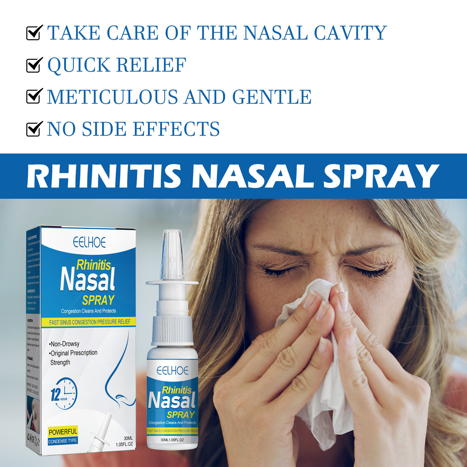 EELHOE relieves congestion, runny sneezing, itchy nose, discomfort, nasal care spray_voghion.com