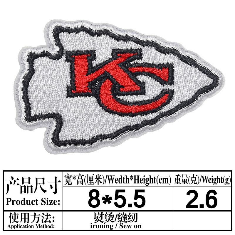 NFL アメリカンリーグとナショナルリーグの 32 チームのロゴ、チームエンブレム、コンピュータ刺繍ラベル、刺繍布パッチ、粘着アイロン接着剤|undefined
