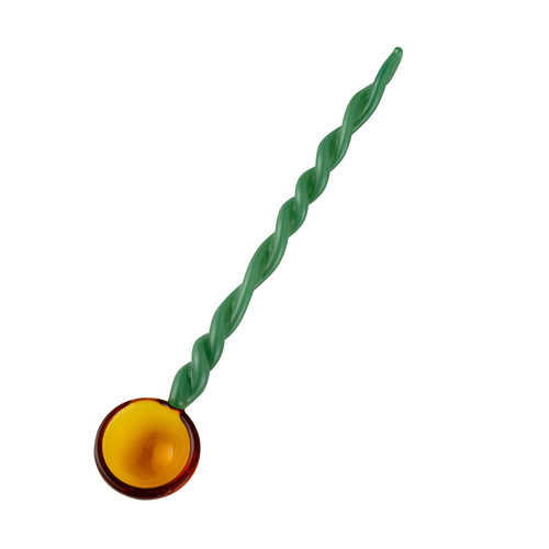 Korean style ins cute candy series colored glass spoon coffee stirring spoon spiral twist glass spoon