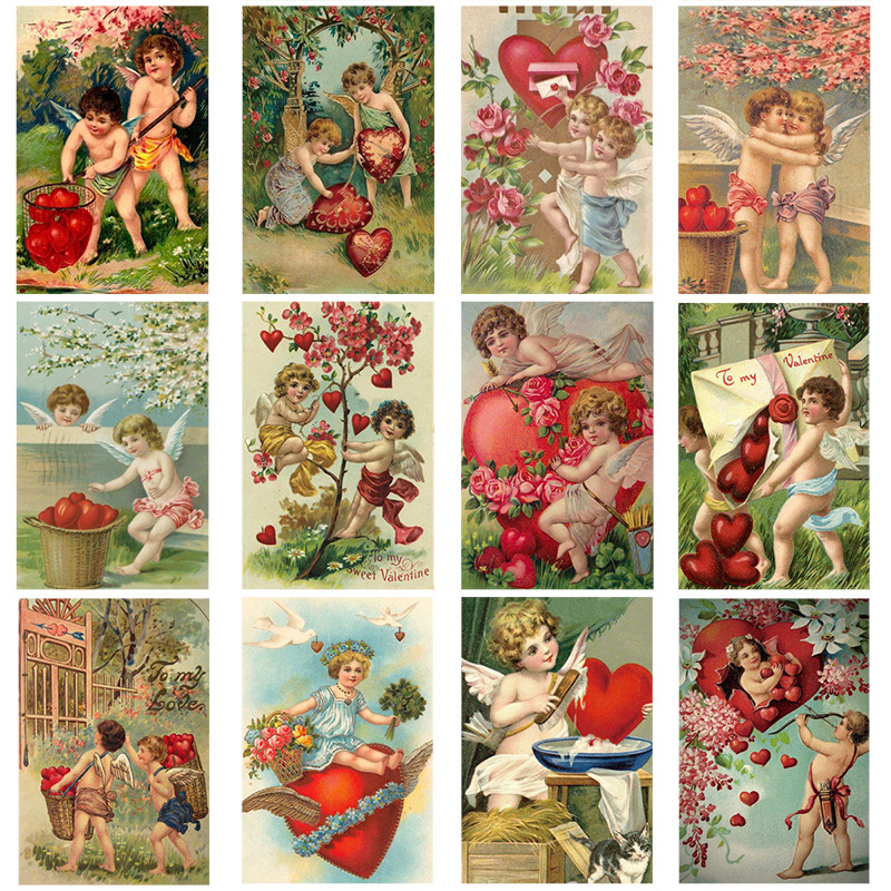 La Saint-valentin Style Vintage Forme De Cœur Papier Fête Festival Carte display picture 1