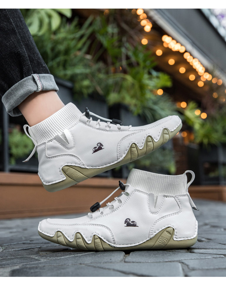 Bốt Martin cổ cao unisex dáng thể thao, đế bằng, mũi tròn — C8005 kaki, C8005 màu xám, C8005 màu đen, C8005M kaki lót nhung chi tiết 13