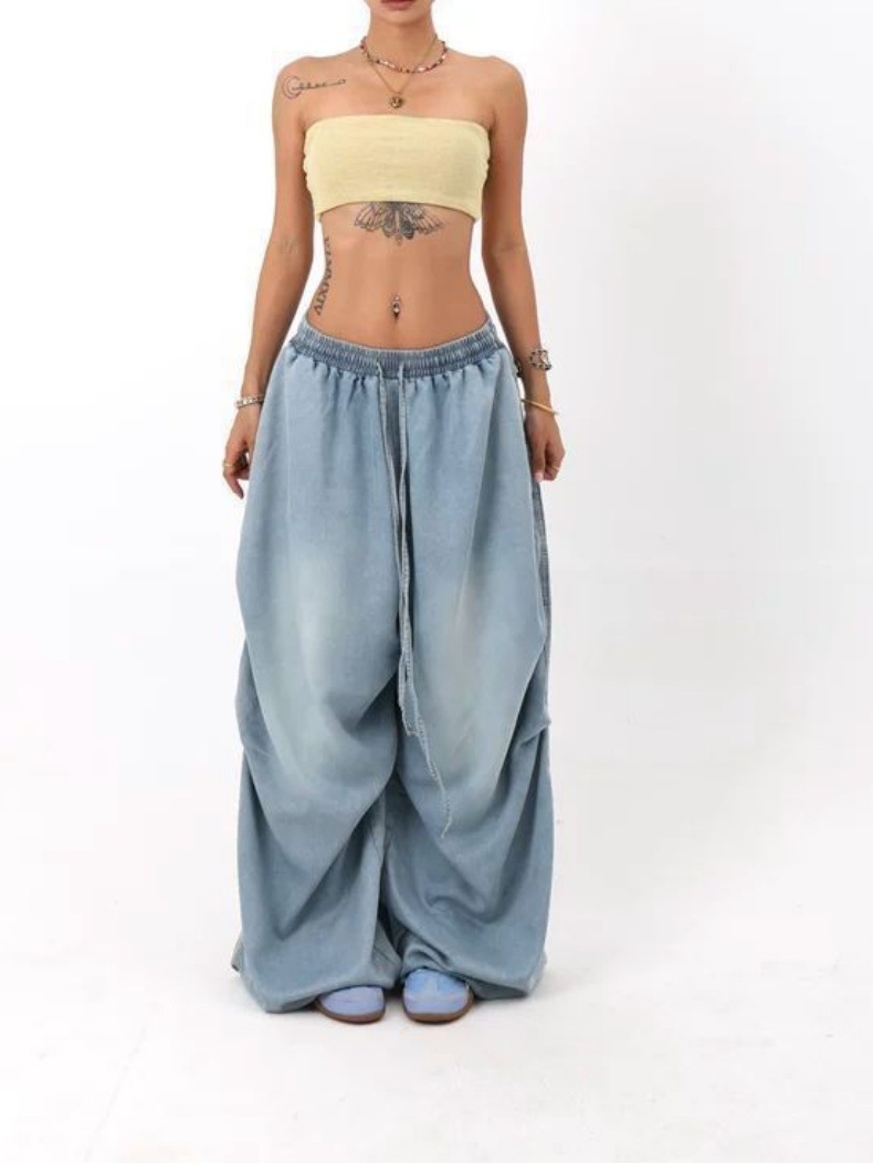Cross-Border European And Versatile Jeans For Women 2025 American Retro High Street Wide-Leg Loose Long Pants Trendy Ins_ecoleips.com