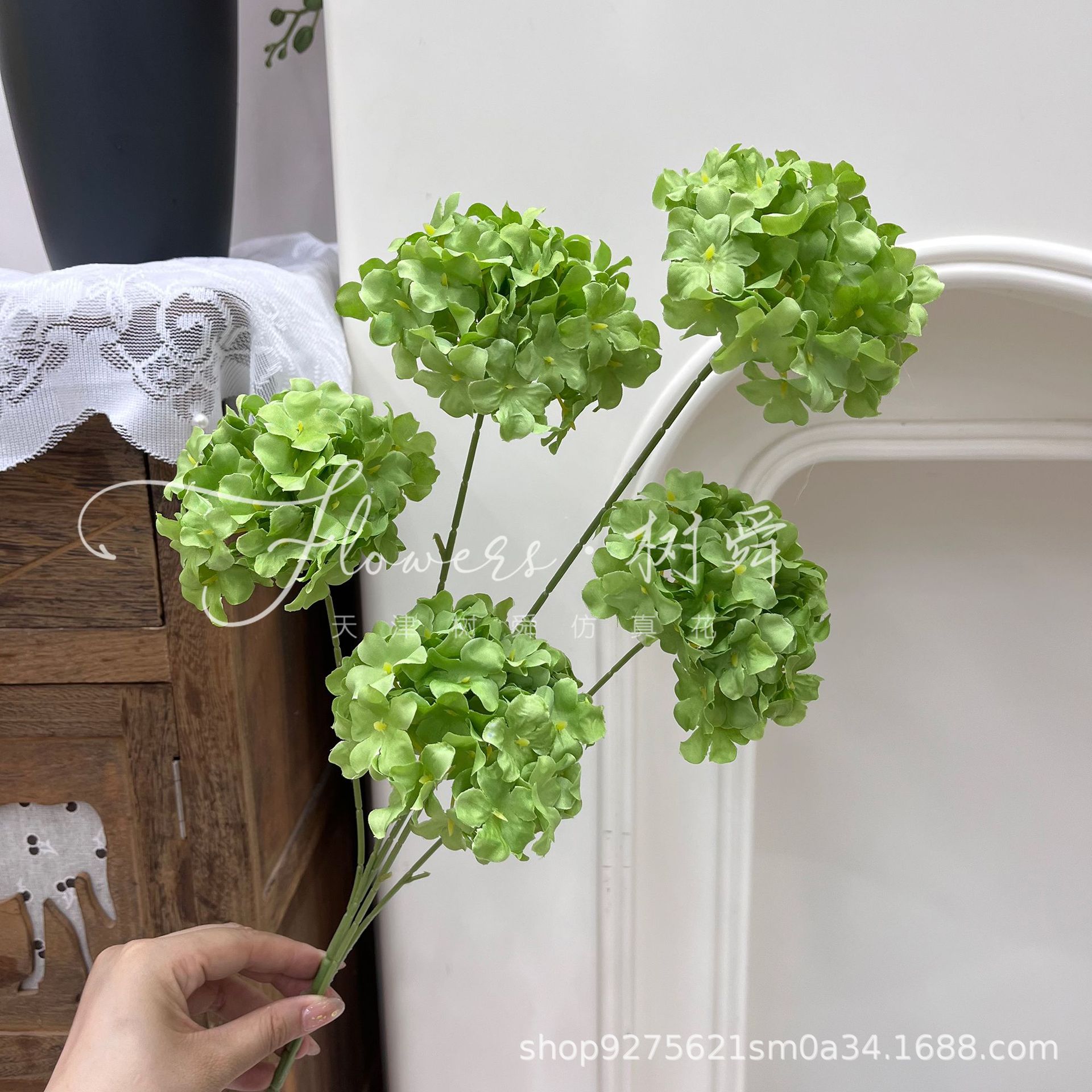 Hortensia de 5 cabezas - Verde