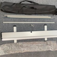 易拉宝DIY展会展示广告架金属方钻伸缩易拉宝展架定 制婚礼迎宾牌