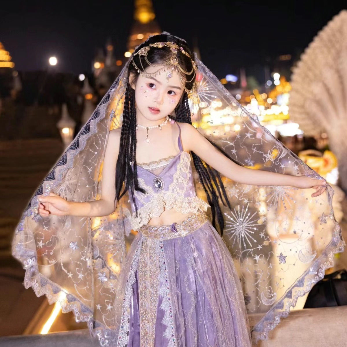 西域汉服敦煌爆款旅拍公主异域风情飞天西双版纳写真新款沙漠服装