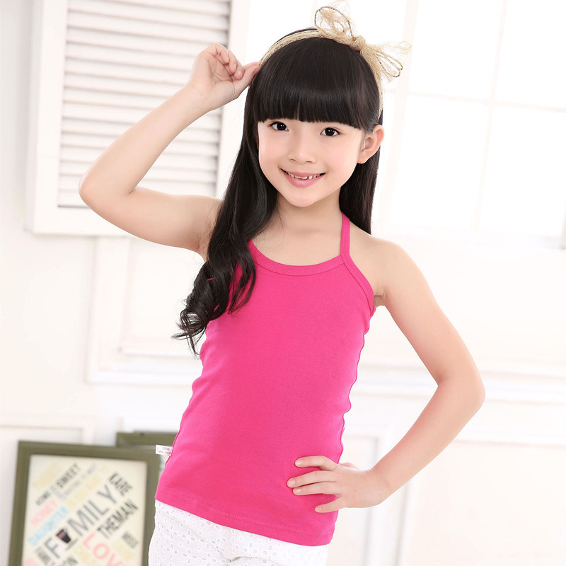 Camiseta de algodón para niños en forma de I para niñas pequeña camisola para niños ropa interior para niñas de verano