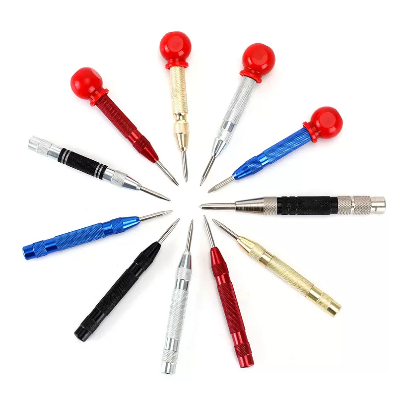 跨境自动中心冲子高硬度金属弹簧破窗器打点工具带帽木工定位打孔