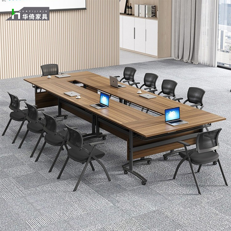 Folding Training Table Conference Table and Chair Combination Movable Splicing Multi-function Office Tutoring Class Long Double Desk Folding Training Table Conference Table and Chair Combination Movable Splicing Multi-function Office Tutoring Class Long Double Desk