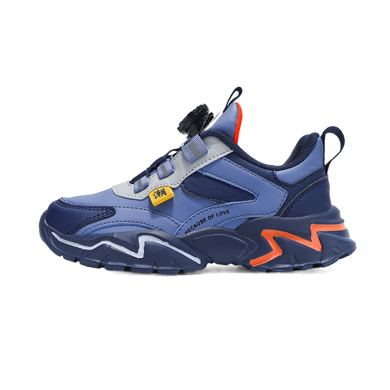 Zapatos infantiles para niños zapatos deportivos primavera y otoño nuevos zapatos de botón impermeable de cuero para niños zapatos de papá mayorista