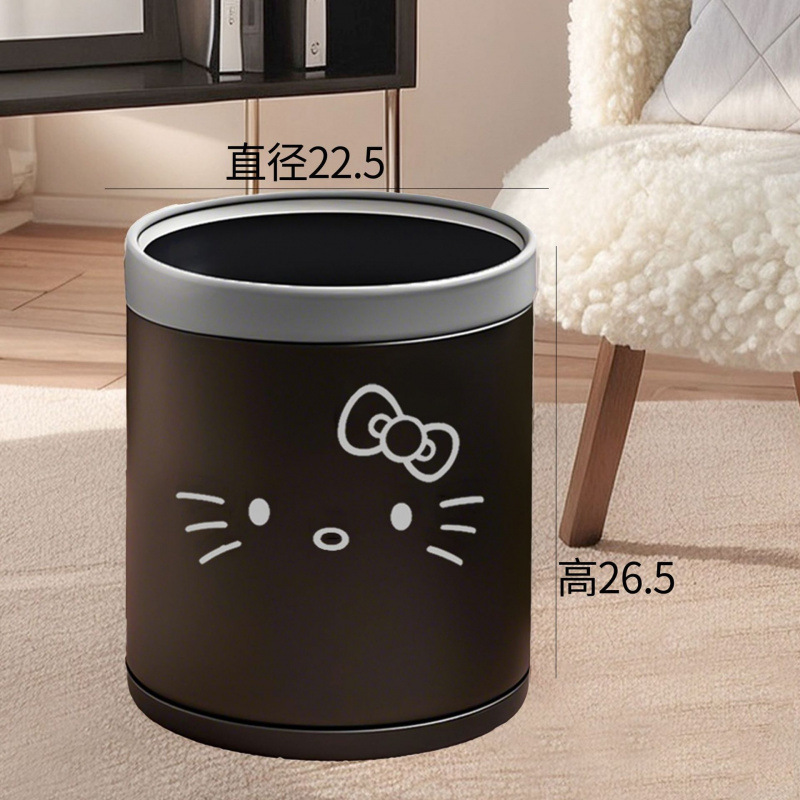 kitty猫垃圾桶双层家用可爱猫咪ins风高颜值客厅卧室宿舍厨房纸篓|undefined