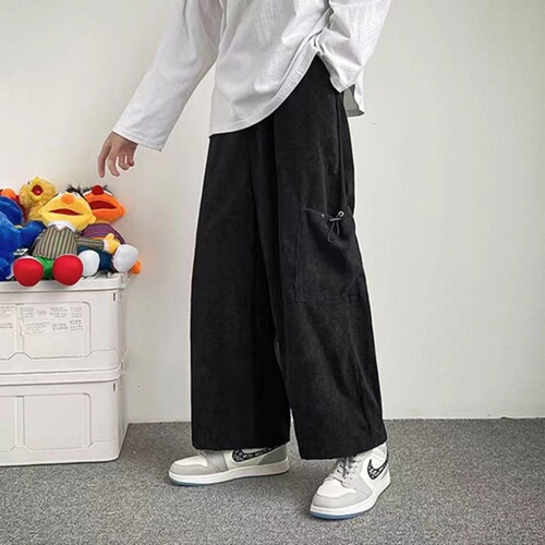 Original Host Style Instagram Influencer Casual Pants for Men Straight Leg Loose Fall Sensation Wide Leg Pants Trend Brand Large Pocket Work Pants