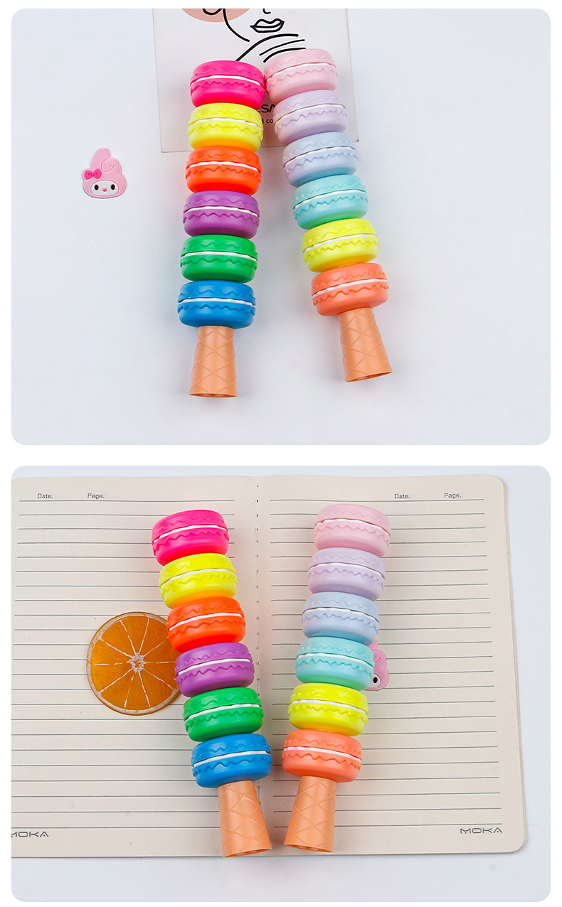 Marker Pen Stationery Type Cute Cartoon Macarons 6 Colors Creative Graffiti Fluorescent Pen Marking Pen